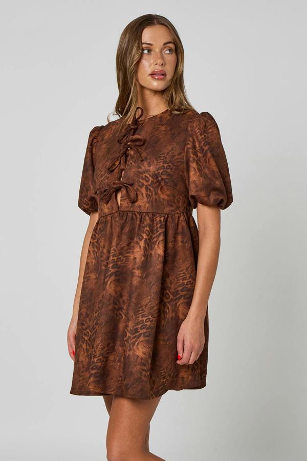 Urban Bliss Animal Faux Suede Mini Dress