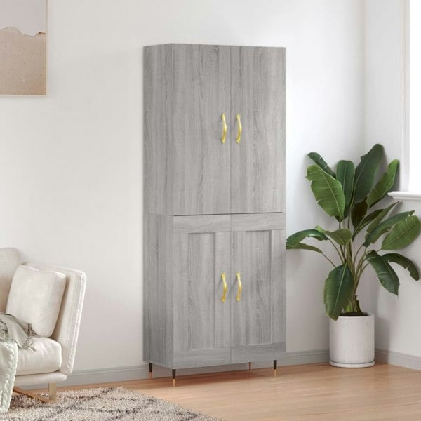 Berkfield Highboard Grey Sonoma 69.5x34x180 cm Engineered Wood