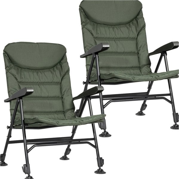 2 PACK Reclining Water Resistant Fishing Chair - Adjustable Uneven Terrain Seat