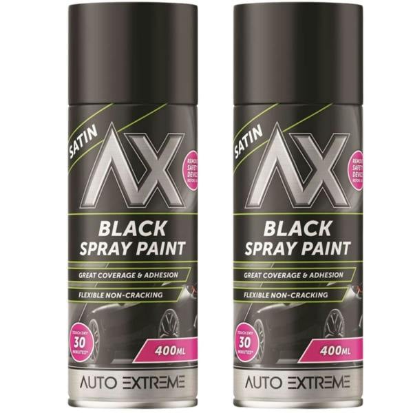 Auto Extreme 2X Auto Extreme Pro Satin Black Spray Paint 400ml