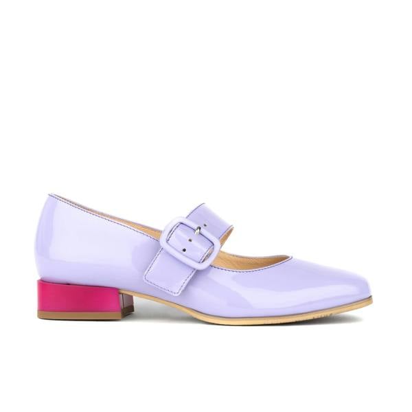 Embassy London Bliss - Lavender & Rose - Women's block heel square toe patent leather Mary-Jane