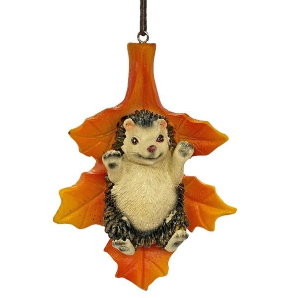 Farmwood Autumnal Hedgehog Leaf Christmas Tree Decoration