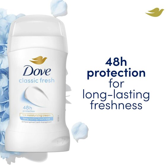 Dove Classic Fresh Anti-Perspirant Deo Stick 50ml 12 Pack, 48H Sweat Protection