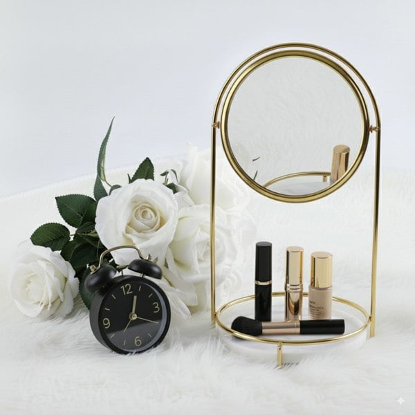 Maison des Cadeaux Marble Countertop Vanity Mirror