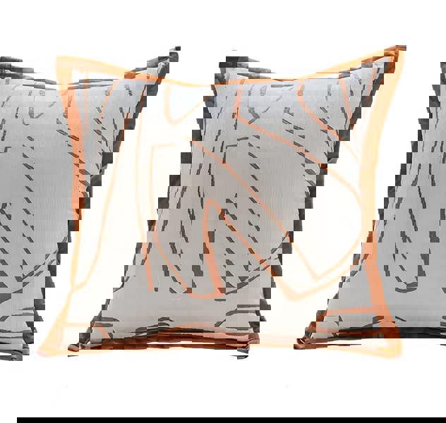 Anyhouz Anypillow Pillowcase White With Orange Abstract Line Print Decorative Cushion Cover