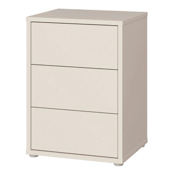 Furniture To Go Alice Springs Bedside Cabinet with 3 Drawers Push-to-Open in Sand