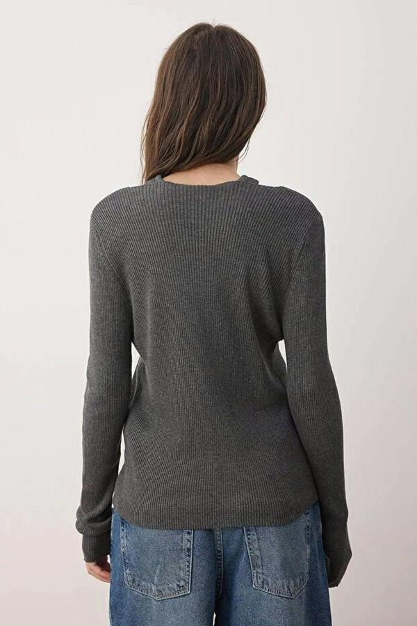 WOVCOR 2-Piece V-Neck Mercerized Look Knitwear Cardigan-Blouse Set