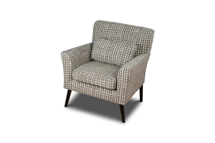 Wyld Haus Niteroi Grey Patterned Fabric Accent Armchair