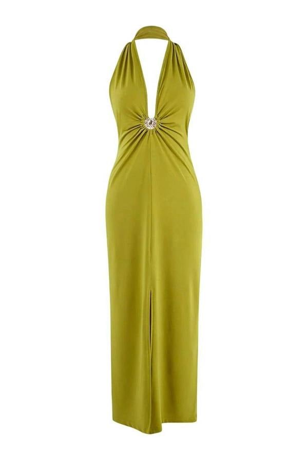 WOVCOR Knitted Maxi Beach Dress with Accessory Details