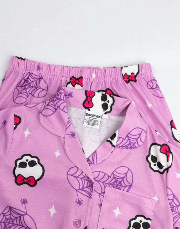 Vanilla Underground Monster High Girls Pink Character Long Sleeve Long Leg Pyjama Set