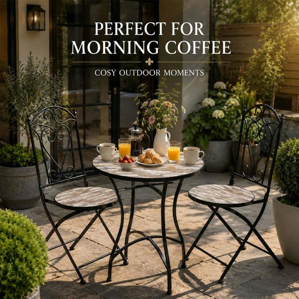 60cm Oasis Mosaic Bistro Set image 7