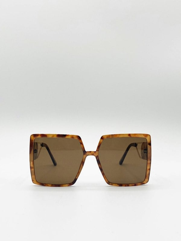 SVNX Oversized Square Sunglasses With Temple Frame Detail