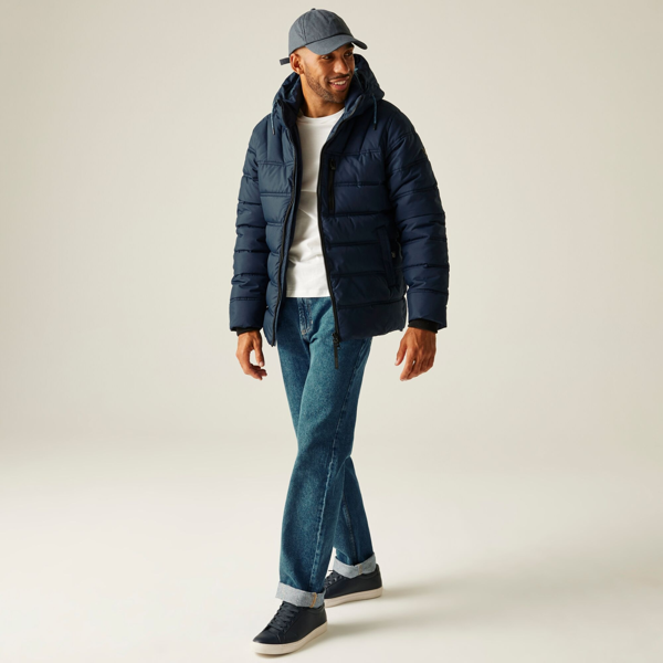 Regatta Mens Leeshaw Padded Jacket - Navy/Spring Lake