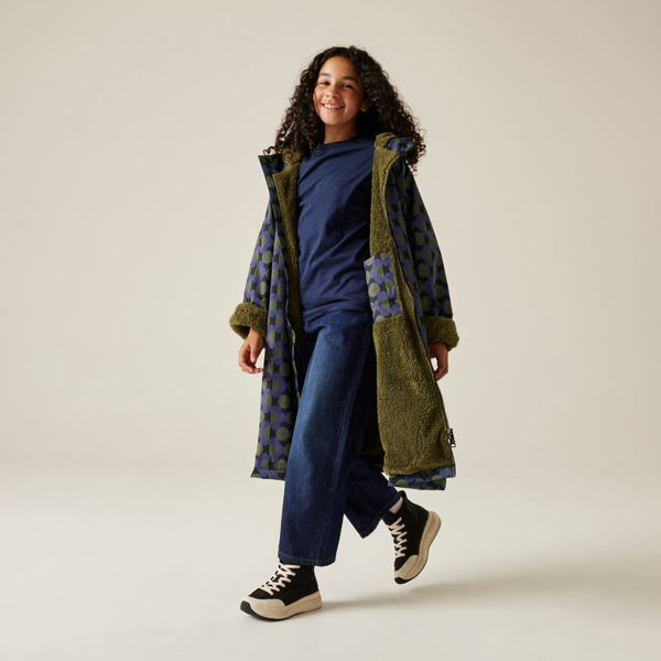 Regatta Kids Orla Kiely Spotted Changing Robe - Blue/Dark Olive