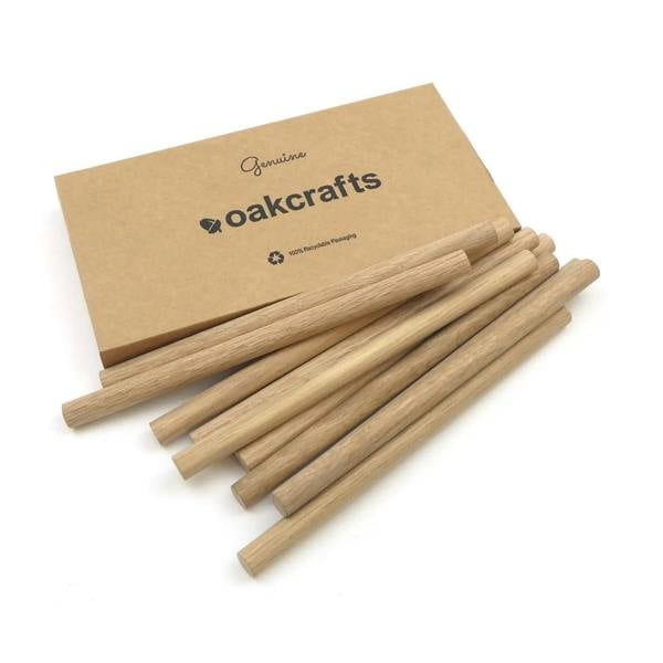 Premium Quality European Oak Dowel 200mm Long (9.5mm - Pack of 10)