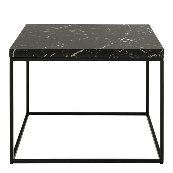 Furniture To Go Barossa Coffee Table with Black Marble Effect Top & Black Steel Base 60cm