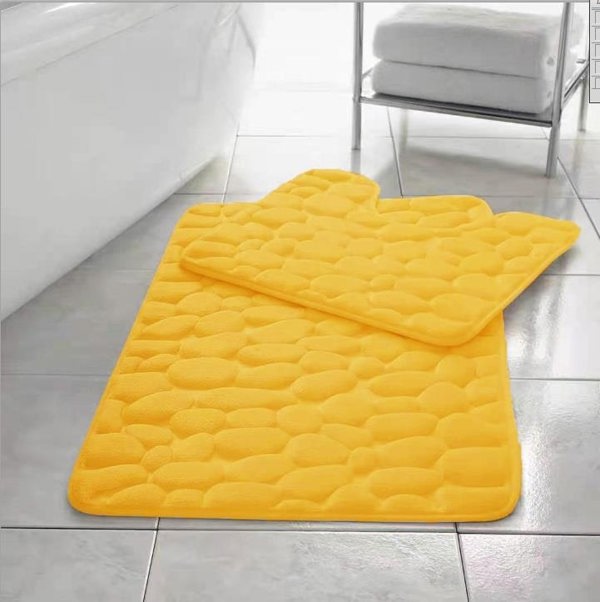 HomeSpace Direct Memory Foam Pebbles Bath Mat Set 2 Piece