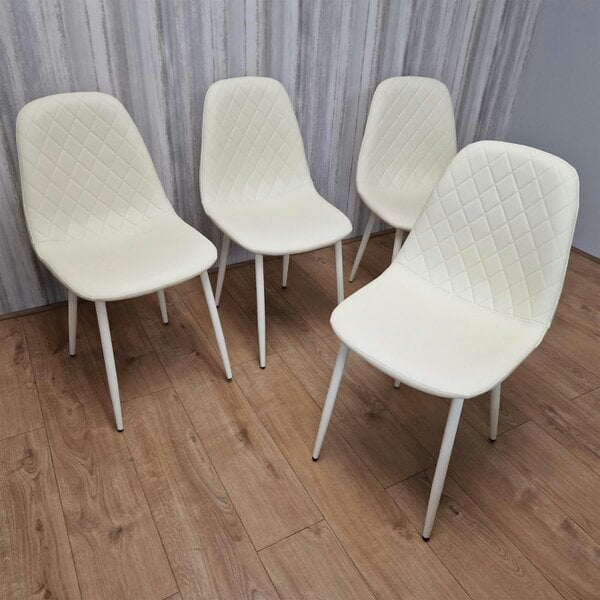 Kosy Koala Dining Chairs Set of 4 Cream Leather Kitchen Chairs