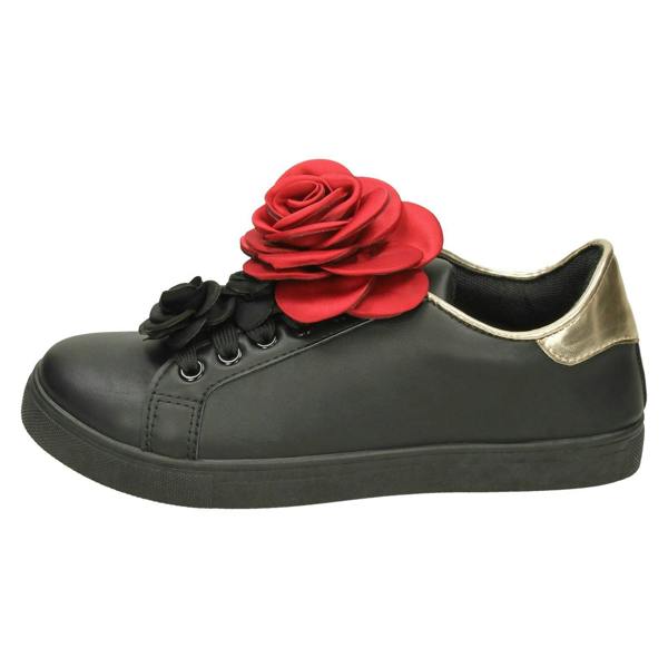 Spot On Ladies Spot On Big Flower Trim Pumps
