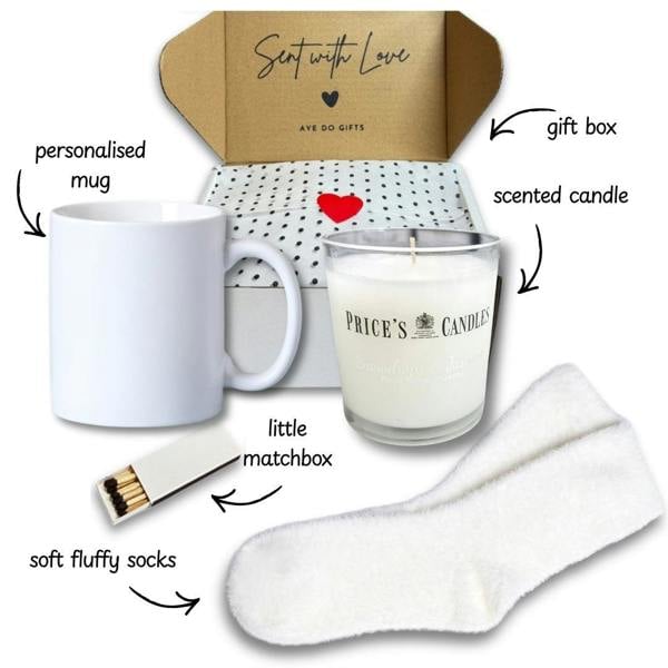 Personalised Thirty Birthday Mug, Candle & Socks Gift Hamper | 30th