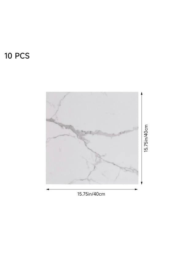 Living and Home 10pcs Self-Adhesive Calaeatta White Marble PVC Wallpapers, 40x40cm