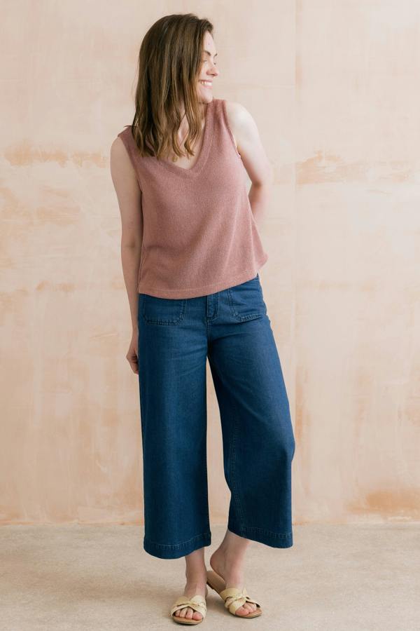 Lily & Me Ginnie Knit V-Neck Vest Soft Pink