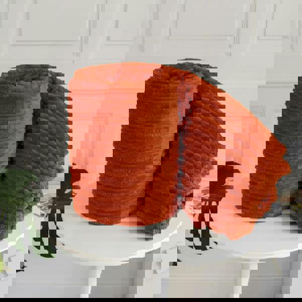 HomeSpace Direct Chunky Cord Orange Blanket/Throw