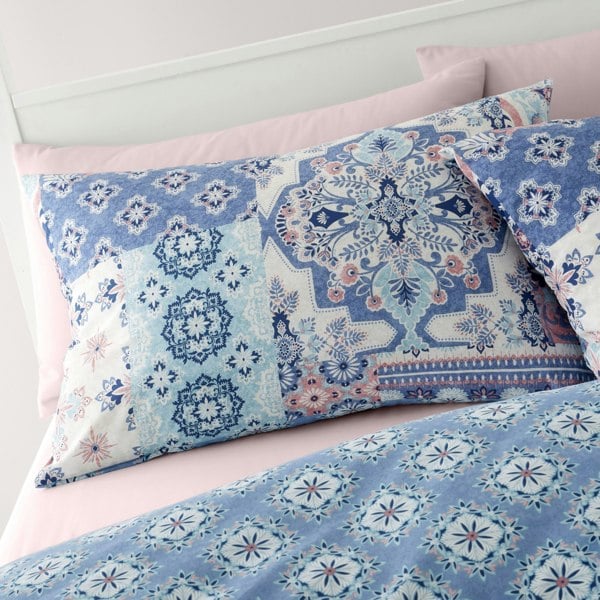 Catherine Lansfield Boho Patchwork Reversible Duvet Cover Set