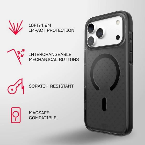 Tech21 Evo Check Case with MagSafe for iPhone 17/18 Pro Max 6.9" Smokey Black - T21-11692