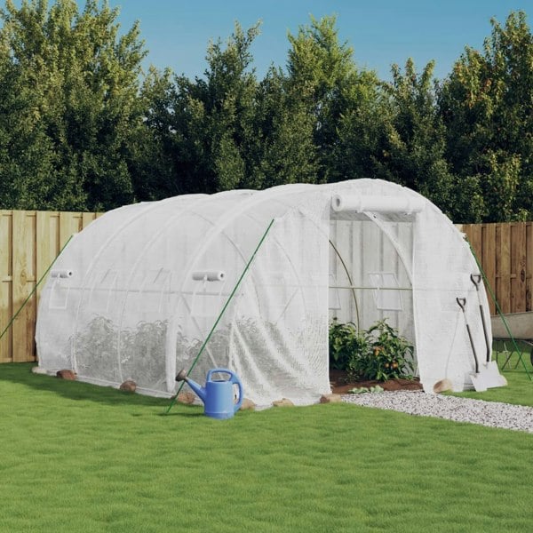 Berkfield Greenhouse with Steel Frame White 12 m�__ 4x3x2 m