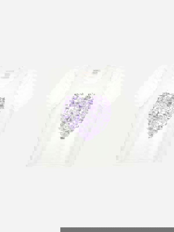 Monnalisa Girls Heart T-Shirt Ivory