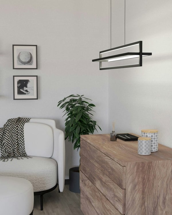 EGLO Siberia Modern Black Steel LED Pendant Light WBS