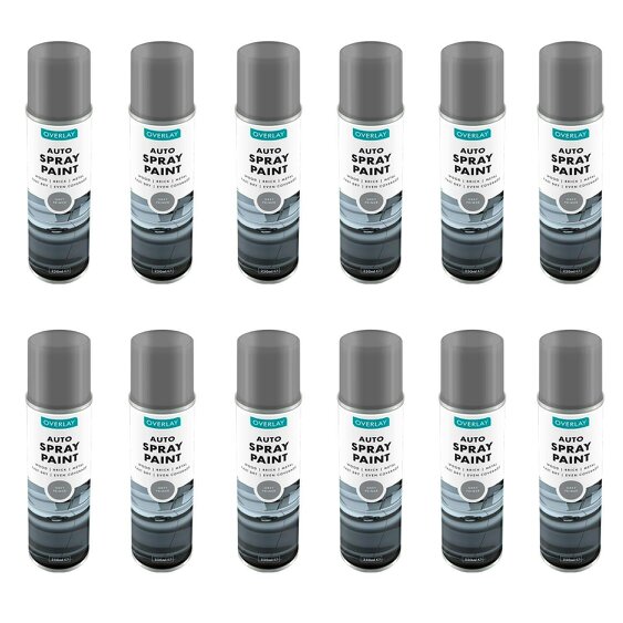 Overlay 12X Overlay Grey Primer Auto Professional Spray Paint 250ml