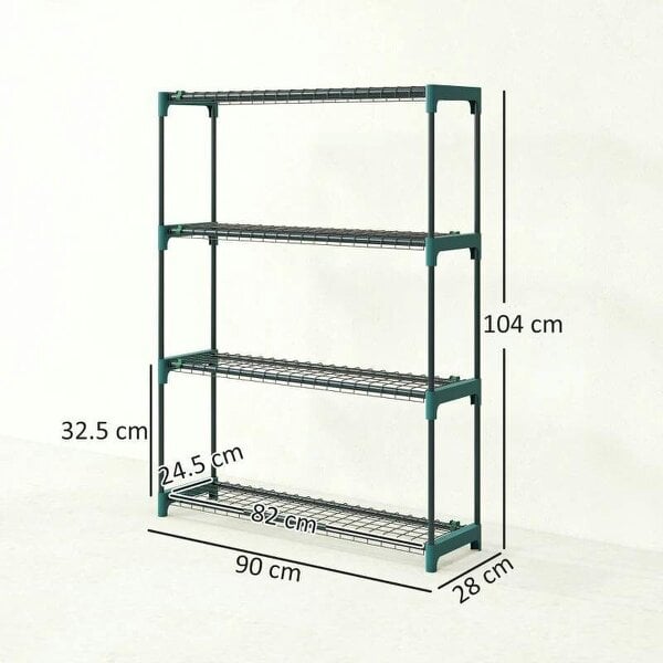 Bobobiy 4-Tier Plant Stand Indoor Outdoor, Set of 2 Metal Plant Shelf with Rack Buckles for Easy Assembly, Flower Display Rack