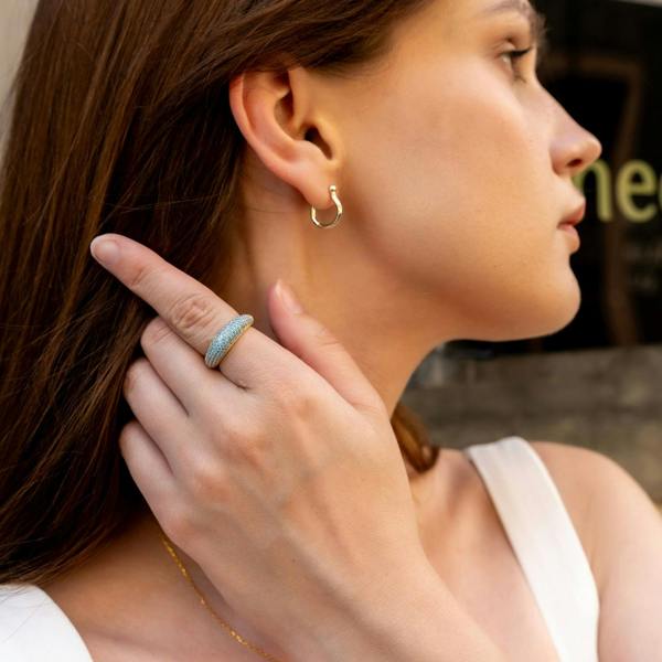 Spero London Horseshoe Cuff Sterling Silver Hoop Earring