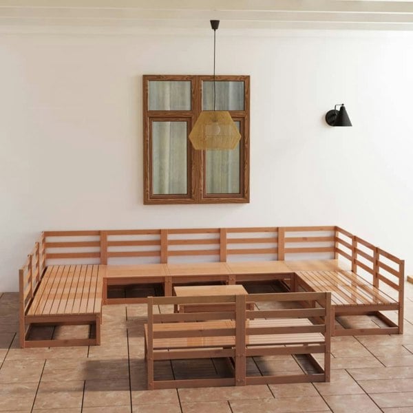 Berkfield 12 Piece Garden Lounge Set Solid Pinewood