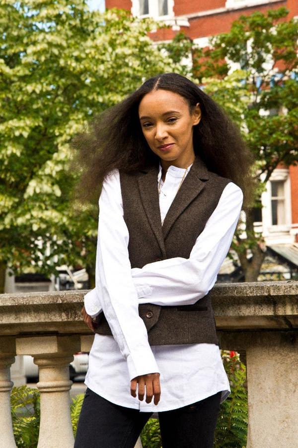 TruClothing Womens Tweed 1920s Herringbone Brown Waistcoat