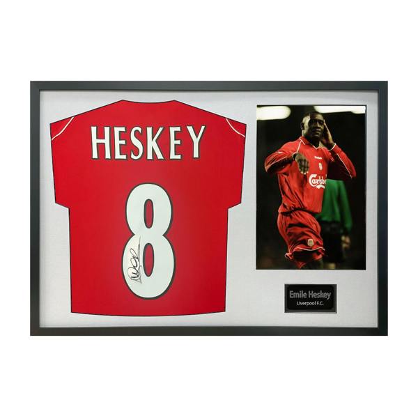 Emile Heskey Signed Liverpool Shirt Classic Frame