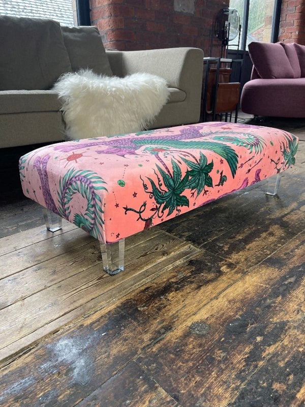 PREMIUM MADE TO MEASURE LYNX DRAGON Ottoman footstool