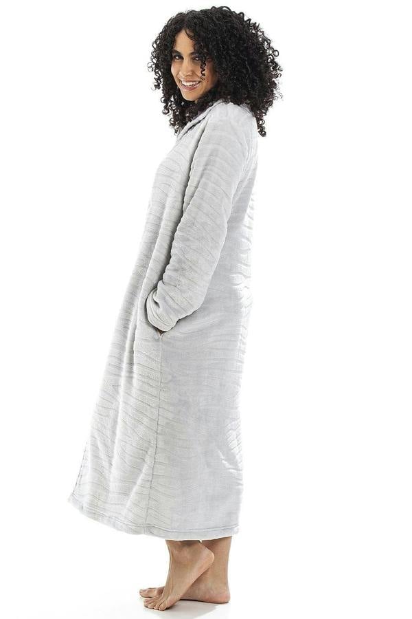 Womens Supersoft Fleece Zip Up Animal Print Robes