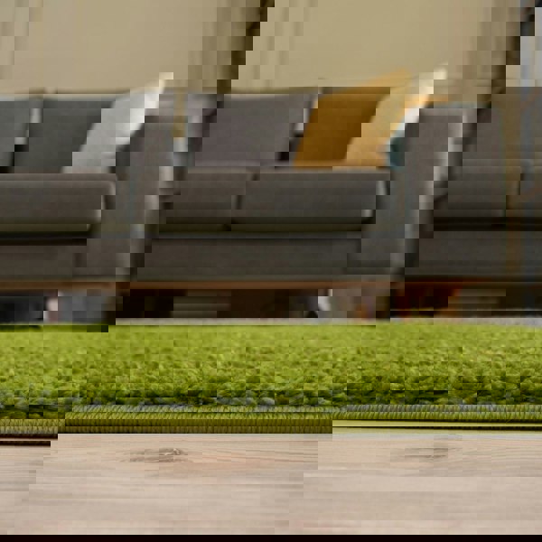 Shaggy Green Rug Soft and Durable, Non-Shedding, High Quality.