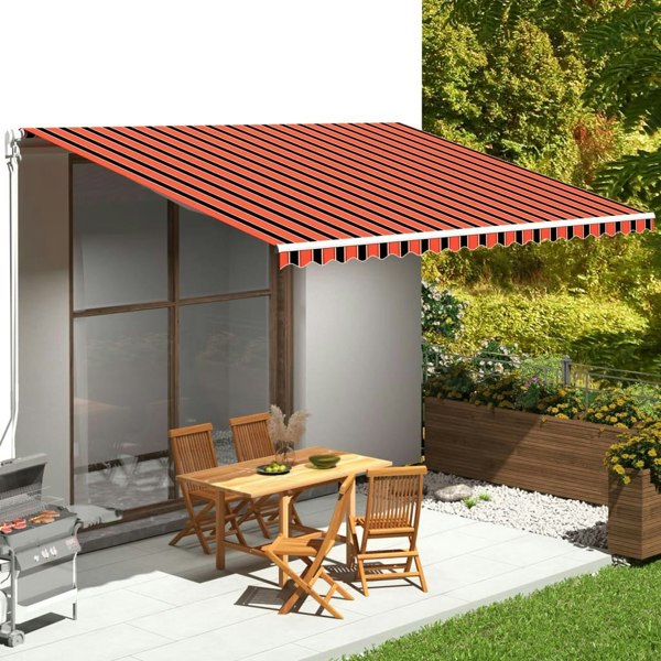 Berkfield Replacement Fabric for Awning Orange and Brown 5x3.5 m