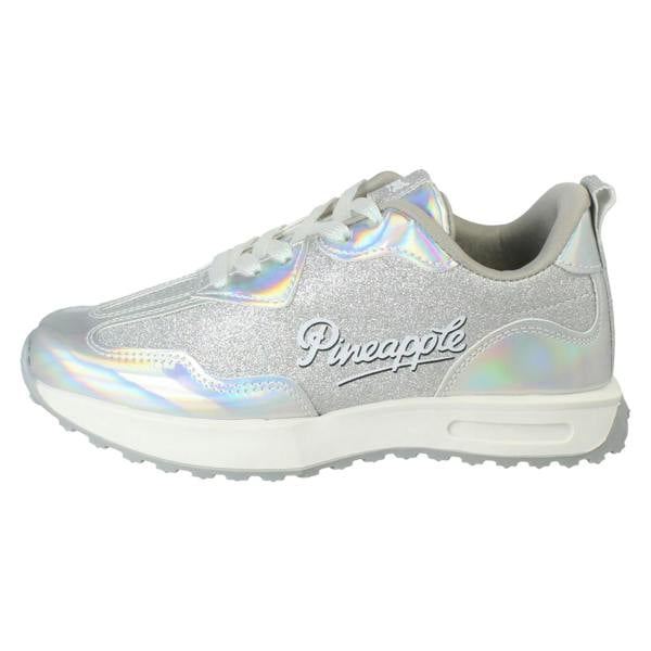 Pineapple Girls Pineapple Sparkly Glitter Casual Lace Up Trainers H2682