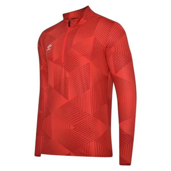 Umbro Mens Maxium Quarter Zip Training Top - Vermillion