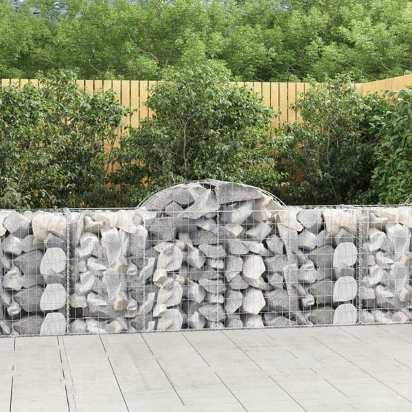 Berkfield Arched Gabion Baskets 2 pcs 200x50x80/100 cm Galvanised Iron