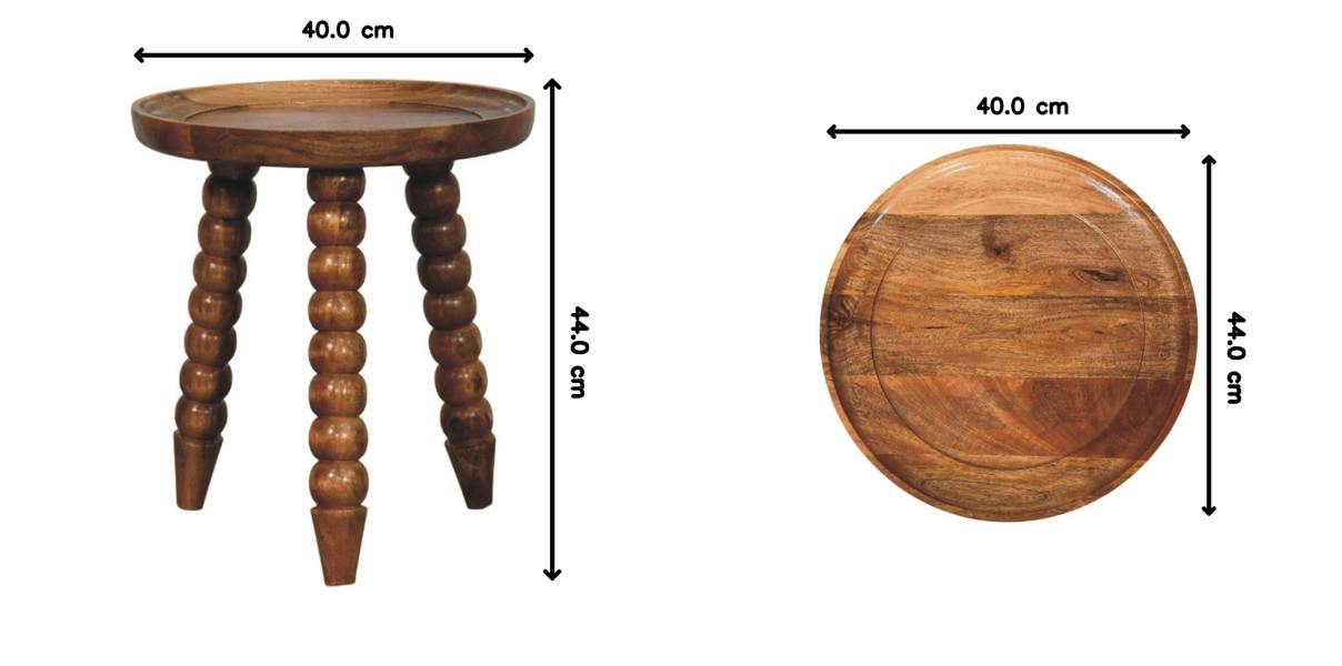 Artisan Furniture Solid Wood Spindle Tray Side Table, Brown