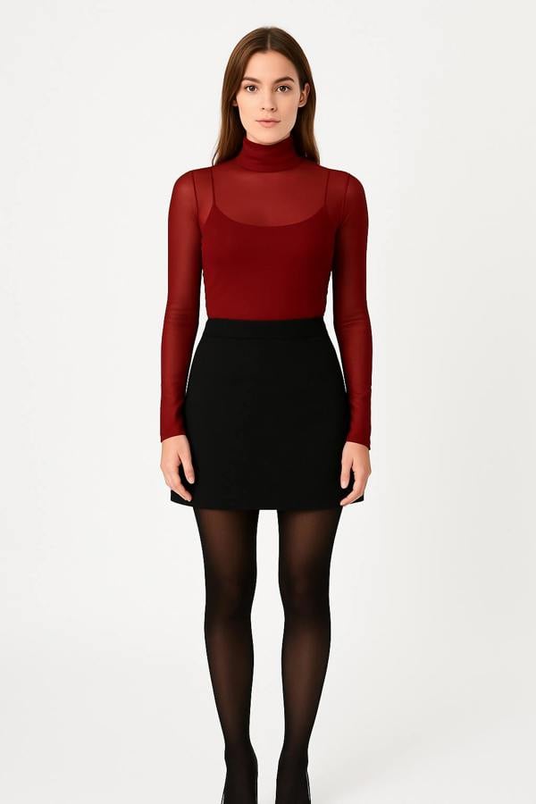 BALOU Translucent Fitted Top Red