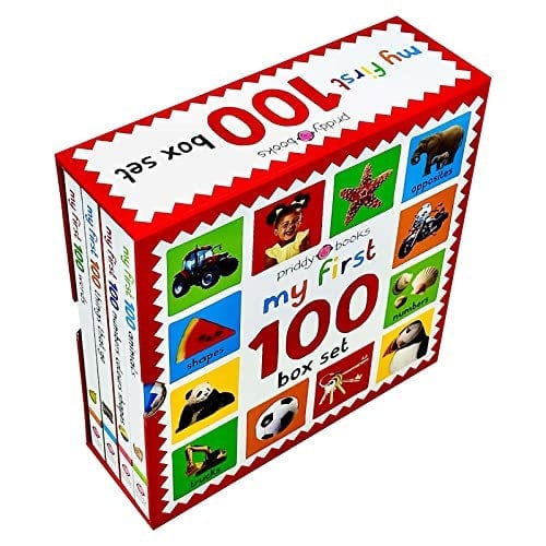 My First 100 Board Book Set: First 100 Words, Numbers Colors Shapes, Animals, things that Go