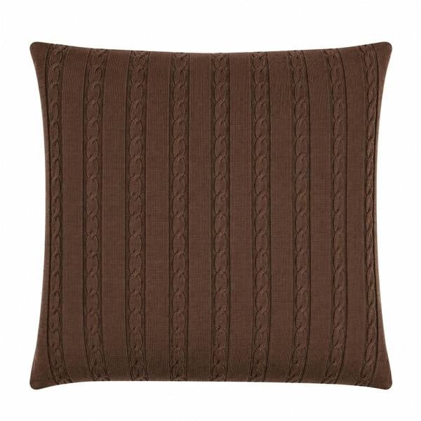 Serran London Brown Cable Knit Cushion