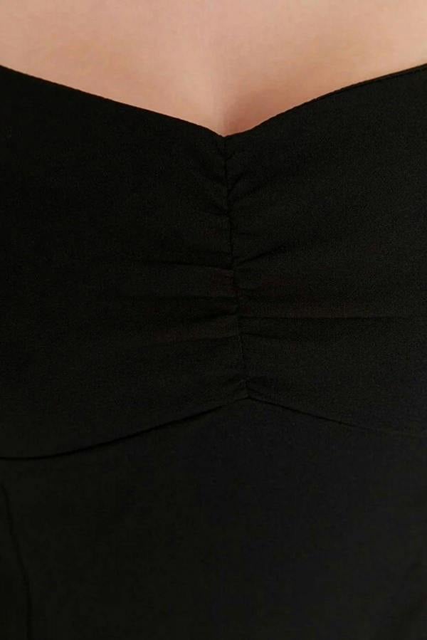 WOVCOR Woven Blouse with Gathered Detail